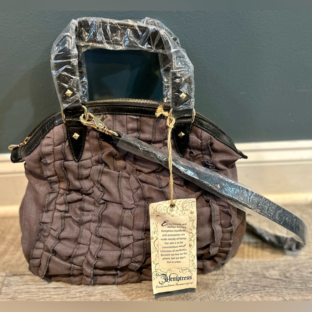 Super cute hemp bag, brand new with tags and plastic is still on the straps!